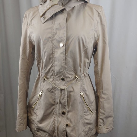 Guess - Hooded Snap Button Anorak Jacket Khaki Medium - Picture 5 of 7